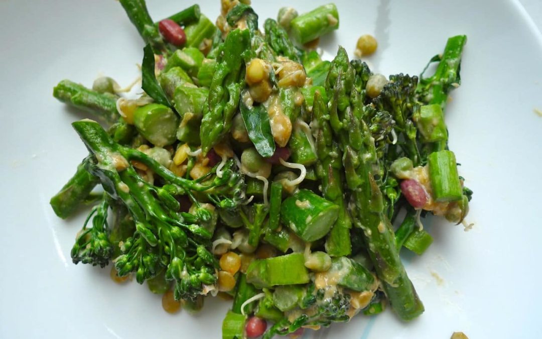 Creamy Asparagus Broccoli Salad