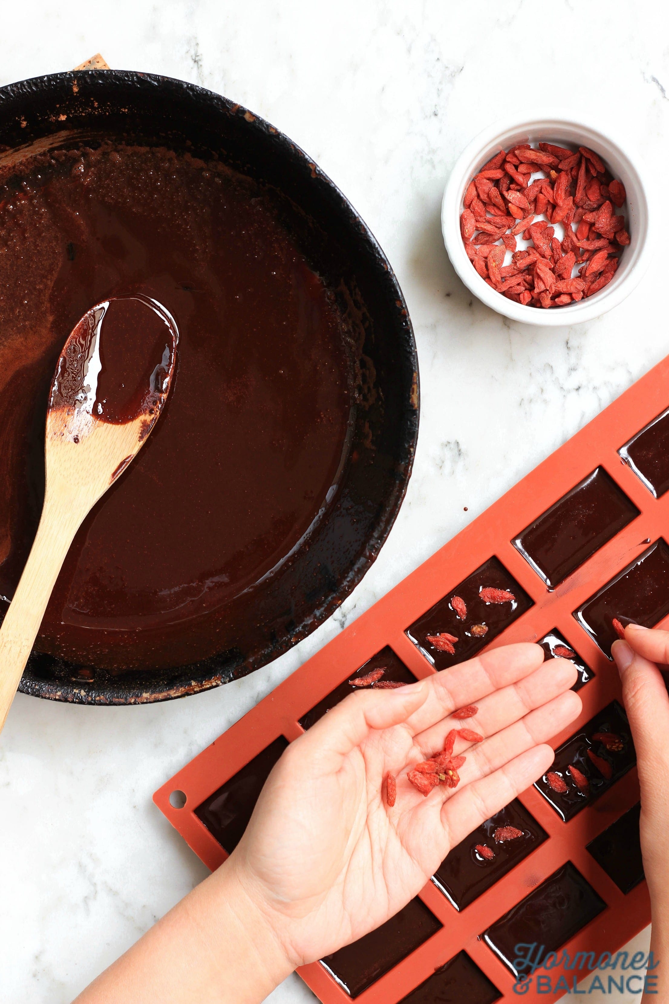 Homemade Chocolate with Goji Berries and Chili Powder Dessert Recipe