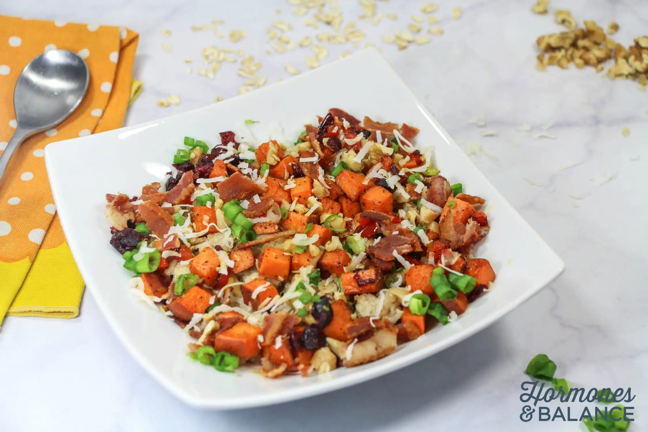 Savory Oatmeal with Sweet Potatoes Breakfast Recipe for Balanced Hormones