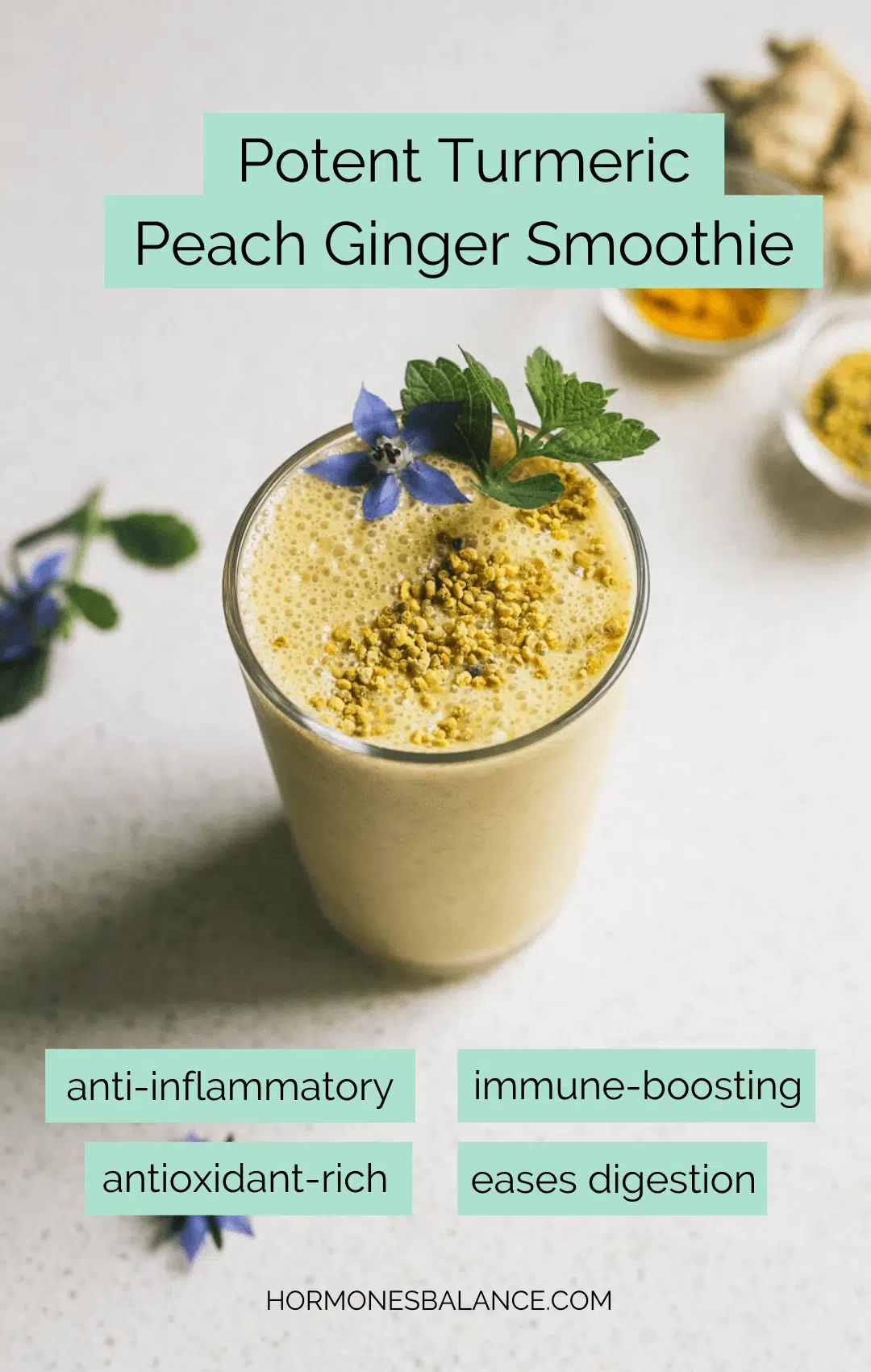 This smoothie uses not one but TWO anti-inflammatory powerhouses—ginger and turmeric.