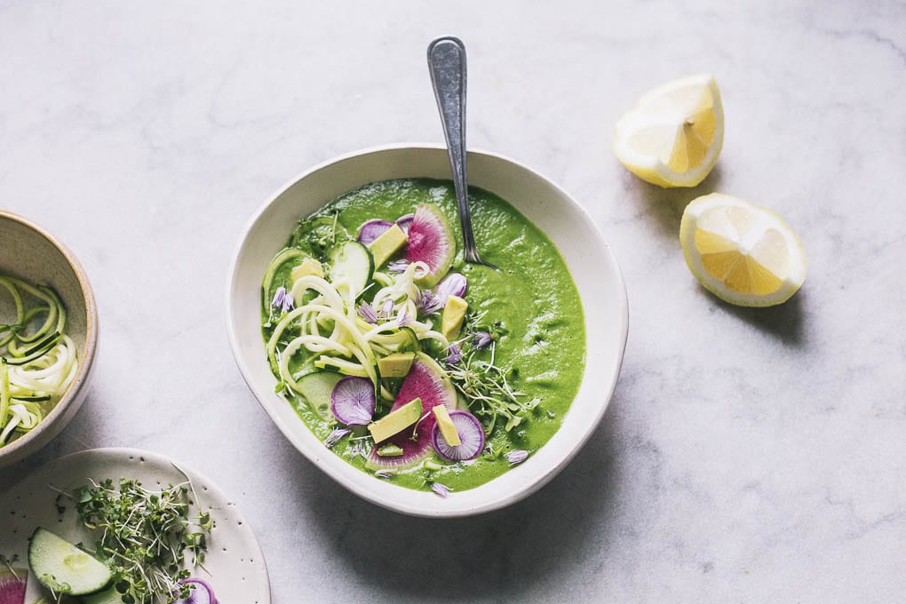 image of chilled herb and cucumber soup