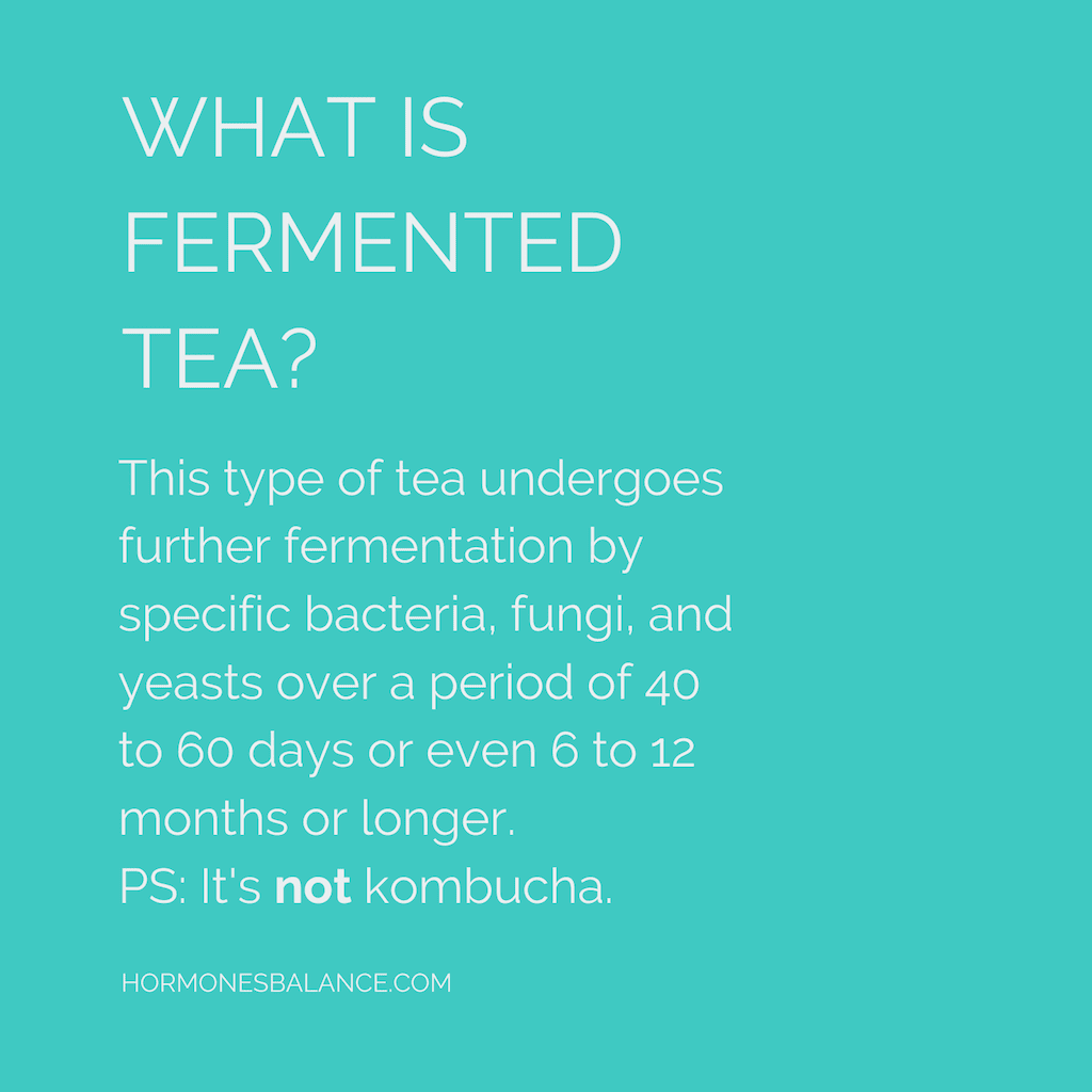 Fermented tea (also called post-fermented tea or dark tea) is a tea made from a different varietal of the tea plant, Camellia sinensis assamica. This type of tea undergoes further fermentation by specific bacteria, fungi, and yeasts over a period of 40 to 60 days or even 6 to 12 months or longer.