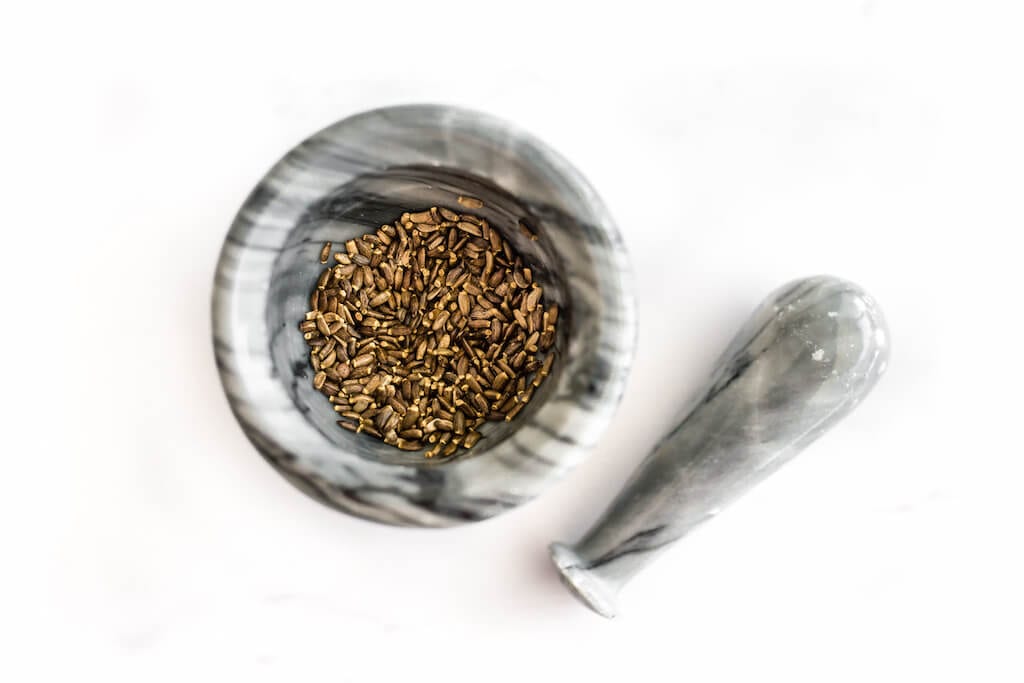 Milk Thistle Ginger Tea Tip: To get the best out of the milk thistle seeds, I crush them by hand with a mortar and pestle to release their oils and make it easier for the tea to brew.
