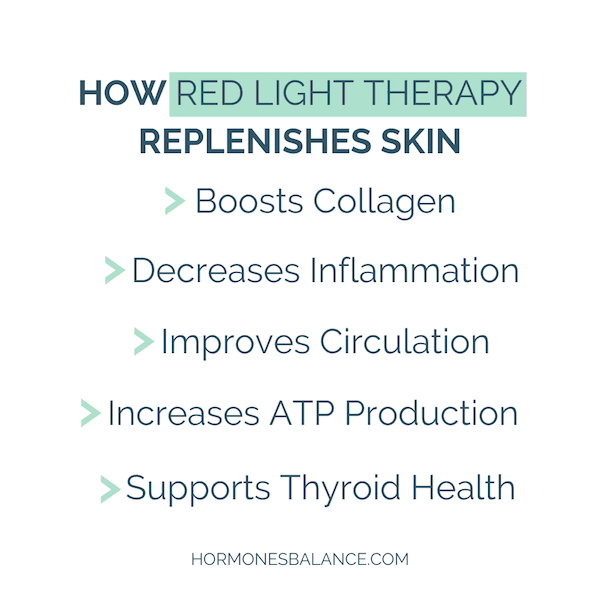 In addition to boosting collagen production, there are other key ways red light therapy can help revive the skin.