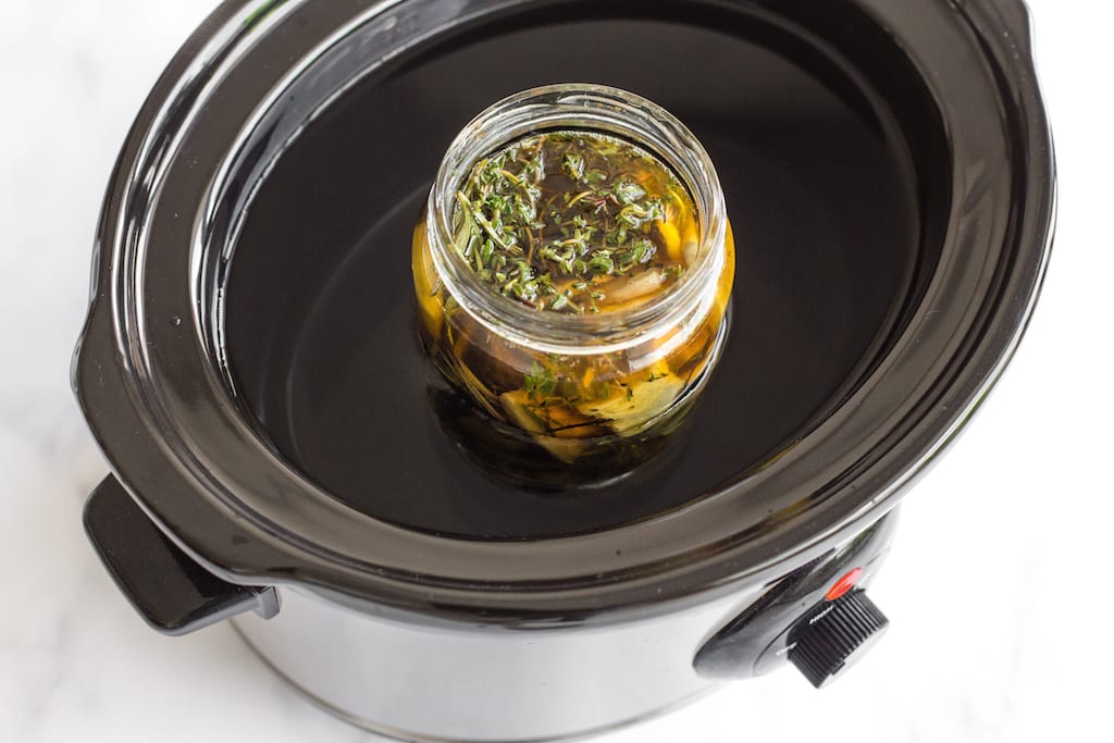 Thyme Rosemary Sage Infused Honey Recipe Crockpot Step