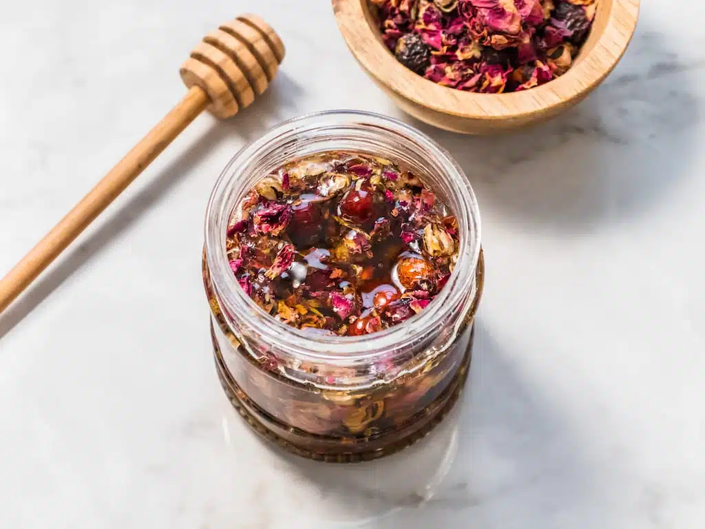 Gorgeously red-hued, this rose-infused honey is the kind of treat you’ll want to put on display. More than that, it delivers a healthy dose of anti-inflammatory flavonoids and prebiotics to feed healthy gut bacteria.