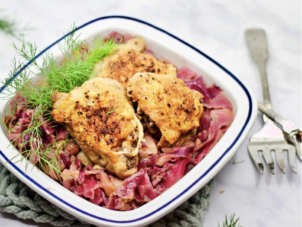 Instant Pot Chicken with Fennel and Red Cabbage
