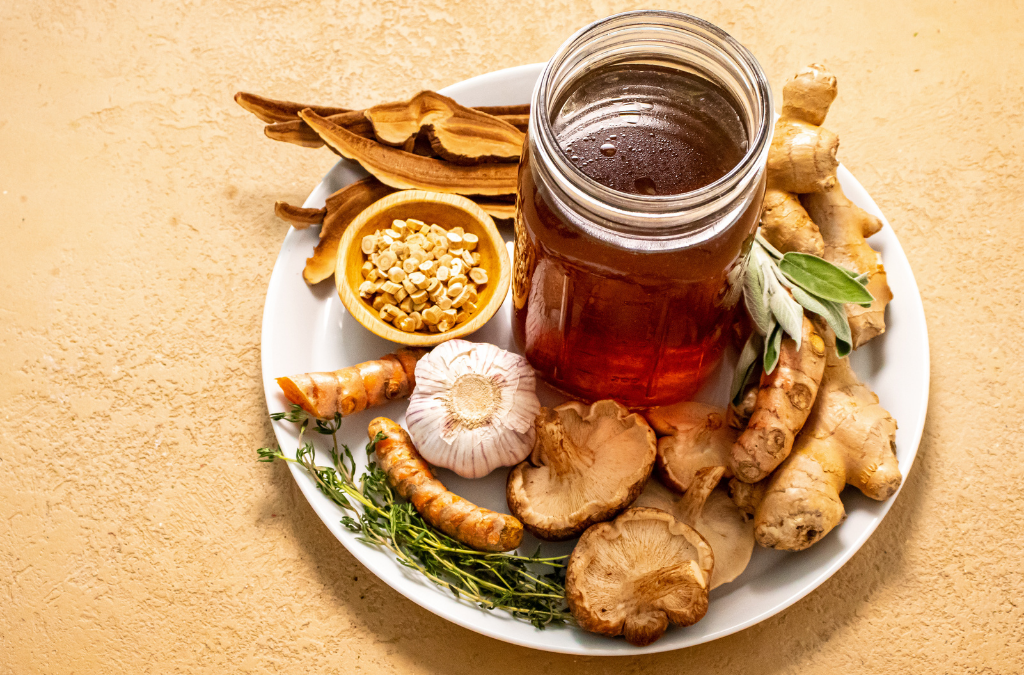 Savory Immune-Boosting Mushroom Herbal Broth – Stove and Instant Pot Versions