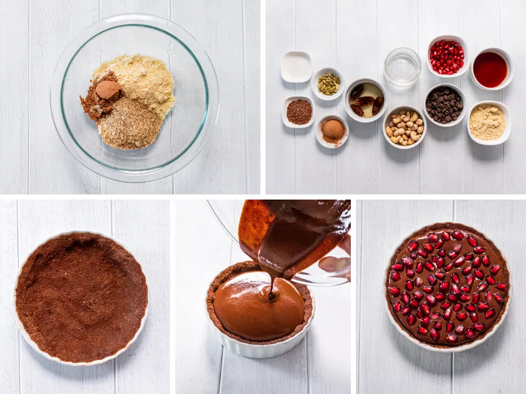 Decadent Single Serve Pomegranate Chocolate Tart Process