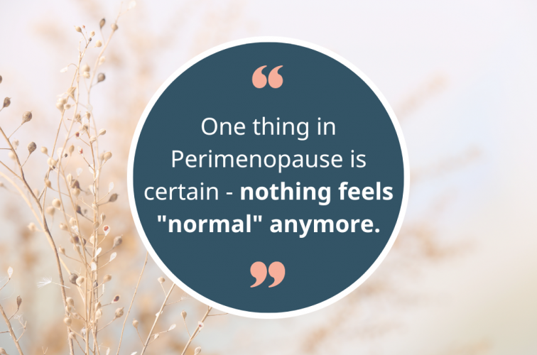 One thing in Perimenopause is certain - nothing feels "normal" anymore.
