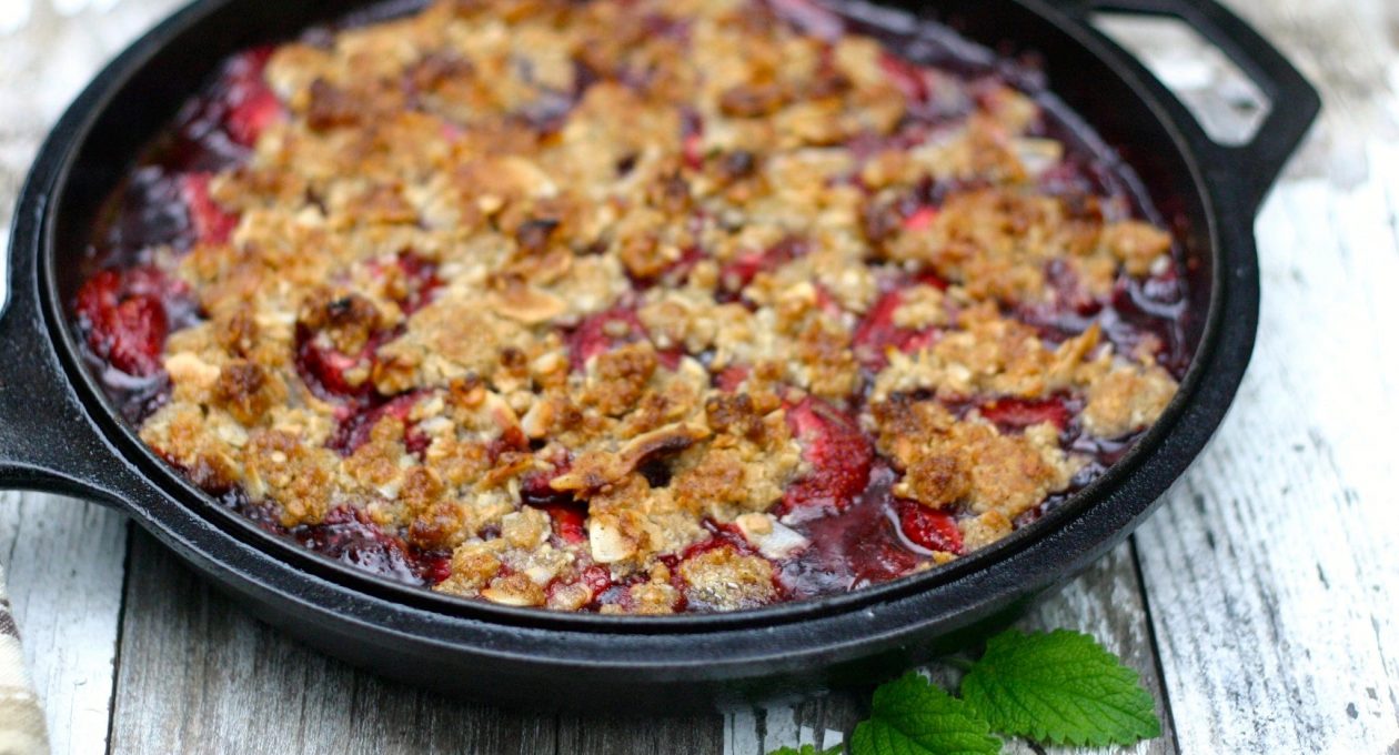 Mint and Strawberry Cobbler