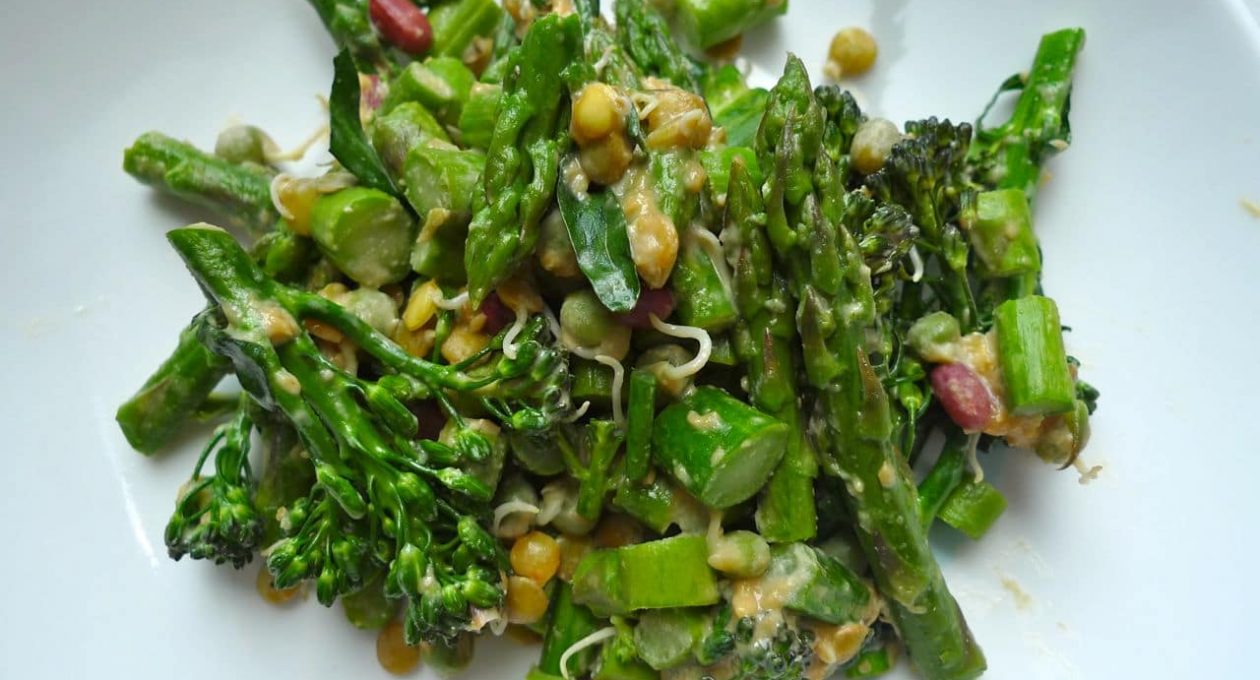 Creamy Asparagus Broccoli Salad